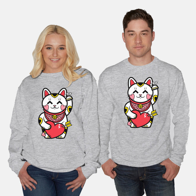 Neko Valentines-Unisex-Crew Neck-Sweatshirt-krisren28