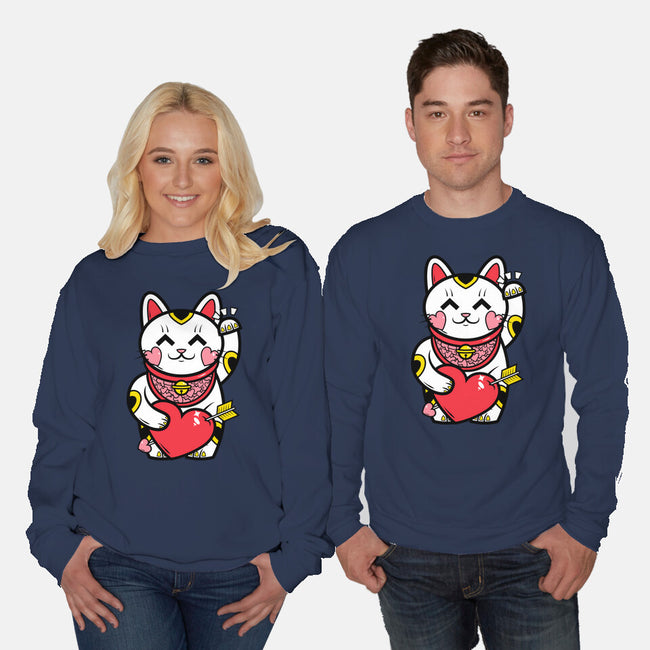 Neko Valentines-Unisex-Crew Neck-Sweatshirt-krisren28