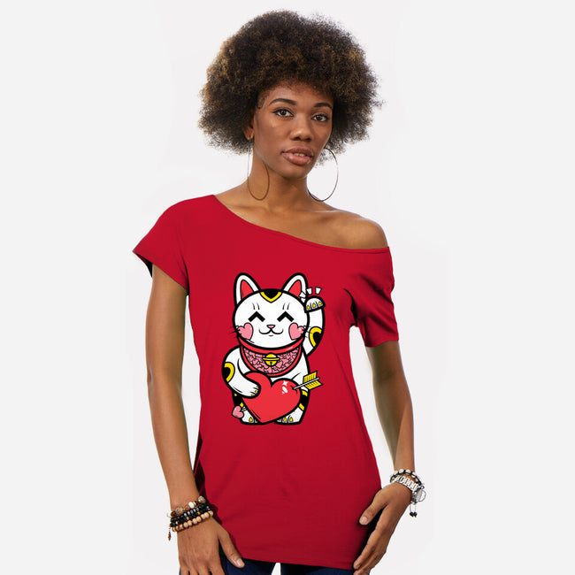 Neko Valentines-Womens-Off Shoulder-Tee-krisren28