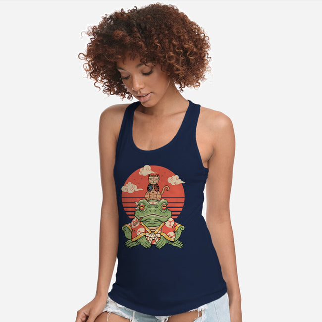 Meowster And Big Brother Croaker-Womens-Racerback-Tank-vp021