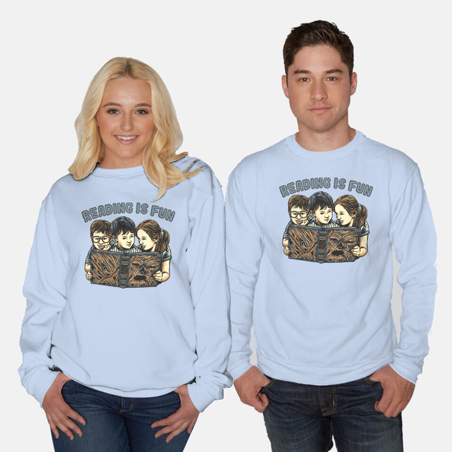 Reading Is Fun For Us-Unisex-Crew Neck-Sweatshirt-momma_gorilla