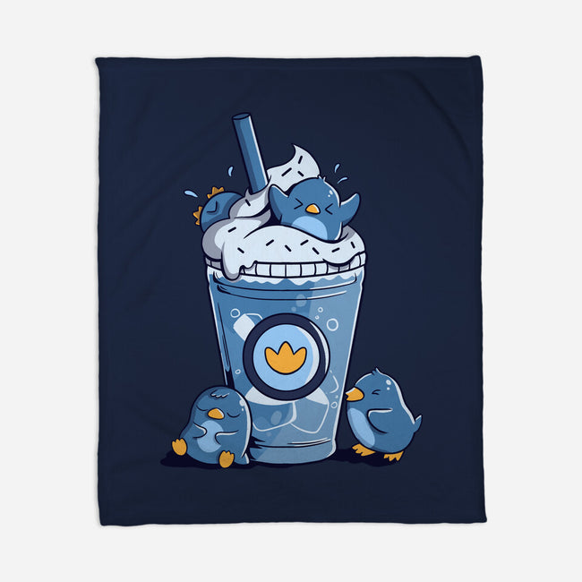 Penguin Iced Coffee-None-Fleece-Blanket-tobefonseca