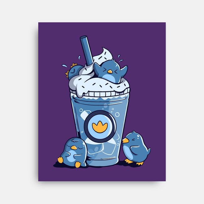 Penguin Iced Coffee-None-Stretched-Canvas-tobefonseca