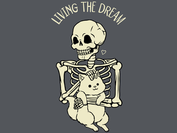 Living The Dream Skeleton Cat