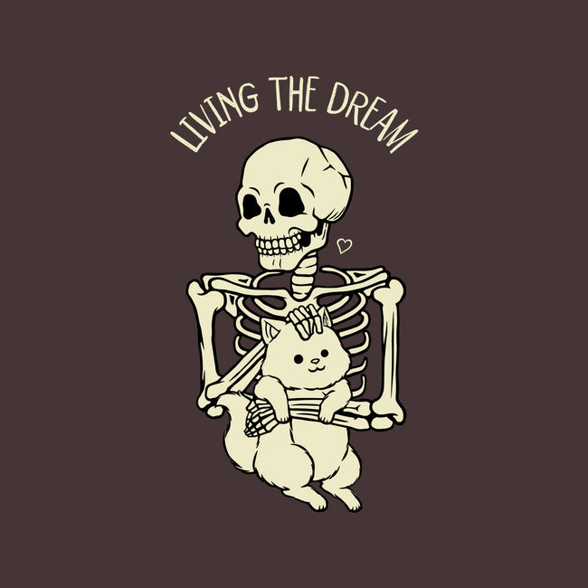 Living The Dream Skeleton Cat-None-Stretched-Canvas-tobefonseca