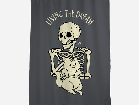 Living The Dream Skeleton Cat