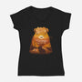 Campybara-Womens-V-Neck-Tee-dandingeroz