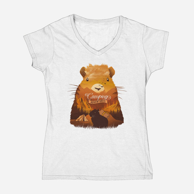 Campybara-Womens-V-Neck-Tee-dandingeroz