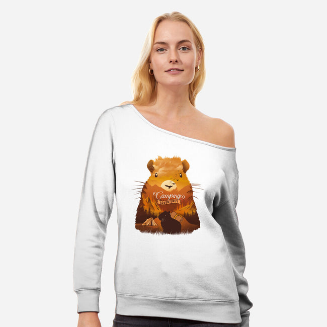 Campybara-Womens-Off Shoulder-Sweatshirt-dandingeroz