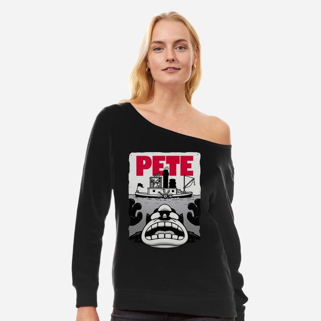 Pete-Womens-Off Shoulder-Sweatshirt-Raffiti