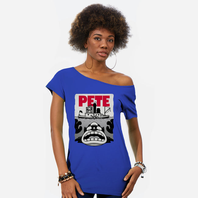 Pete-Womens-Off Shoulder-Tee-Raffiti