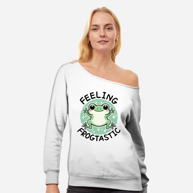 Feeling Frogtastic-Womens-Off Shoulder-Sweatshirt-fanfreak1