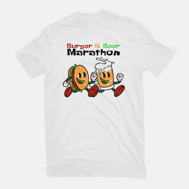 Burger And Beer Marathon-Mens-Heavyweight-Tee-naomori