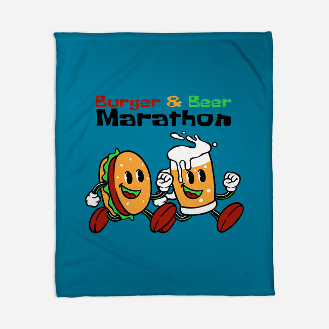 Burger And Beer Marathon-None-Fleece-Blanket-naomori