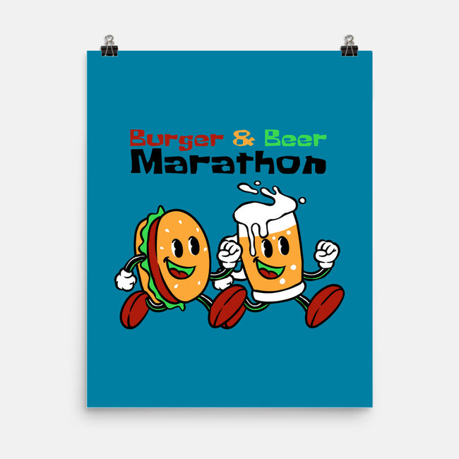 Burger And Beer Marathon-None-Matte-Poster-naomori