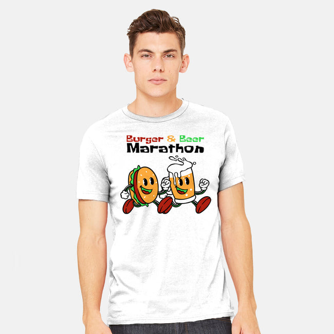 Burger And Beer Marathon-Mens-Heavyweight-Tee-naomori