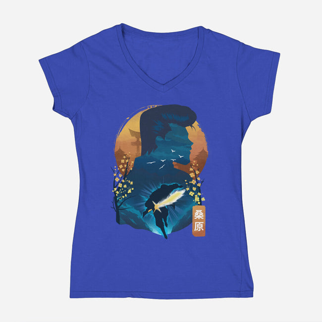 Spirit Sword-Womens-V-Neck-Tee-dandingeroz