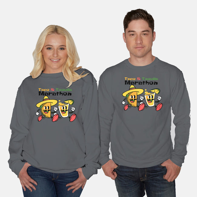 Taco And Tequila Marathon-Unisex-Crew Neck-Sweatshirt-naomori