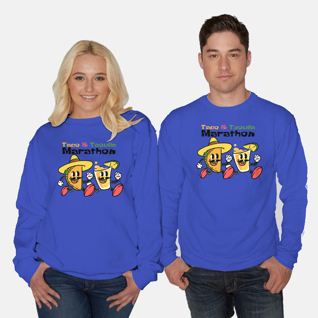 Taco And Tequila Marathon-Unisex-Crew Neck-Sweatshirt-naomori