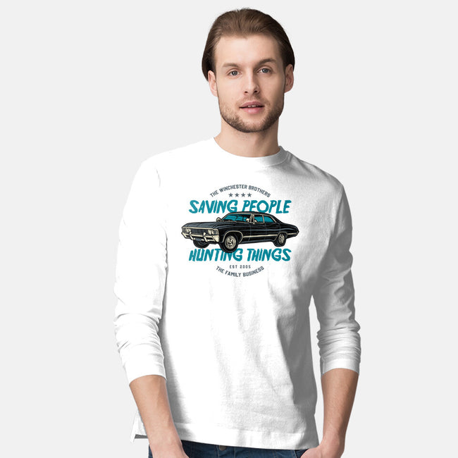 Saving People And Hunting Things-Mens-Long Sleeved-Tee-gorillafamstudio