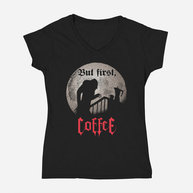 Coffee Sucker-Womens-V-Neck-Tee-Tronyx79