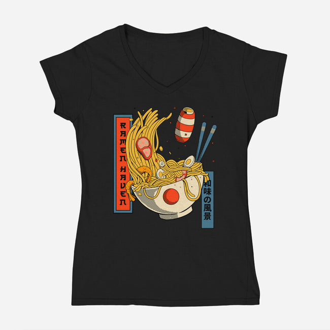 Ramen Haven-Womens-V-Neck-Tee-leepianti