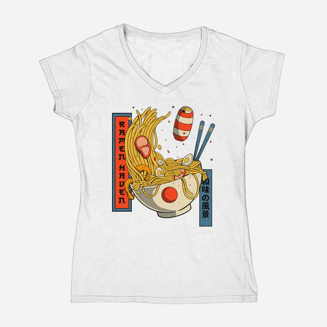 Ramen Haven-Womens-V-Neck-Tee-leepianti