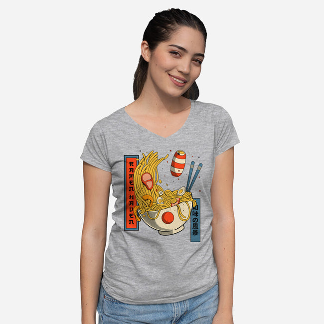 Ramen Haven-Womens-V-Neck-Tee-leepianti