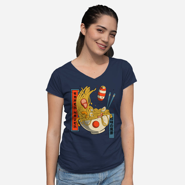 Ramen Haven-Womens-V-Neck-Tee-leepianti