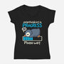 Penguin Overthinking In Progress-Womens-V-Neck-Tee-NemiMakeit