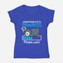 Penguin Overthinking In Progress-Womens-V-Neck-Tee-NemiMakeit