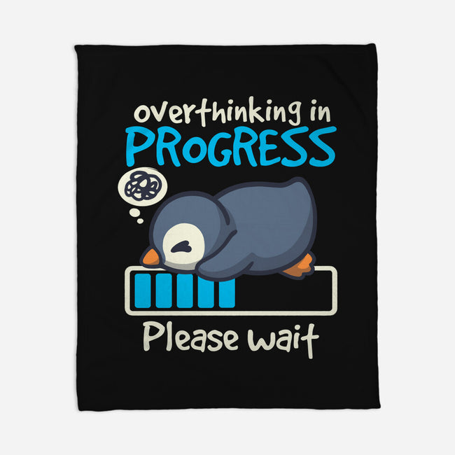 Penguin Overthinking In Progress-None-Fleece-Blanket-NemiMakeit