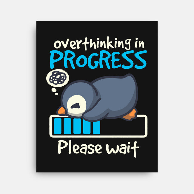 Penguin Overthinking In Progress-None-Stretched-Canvas-NemiMakeit