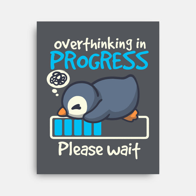 Penguin Overthinking In Progress-None-Stretched-Canvas-NemiMakeit