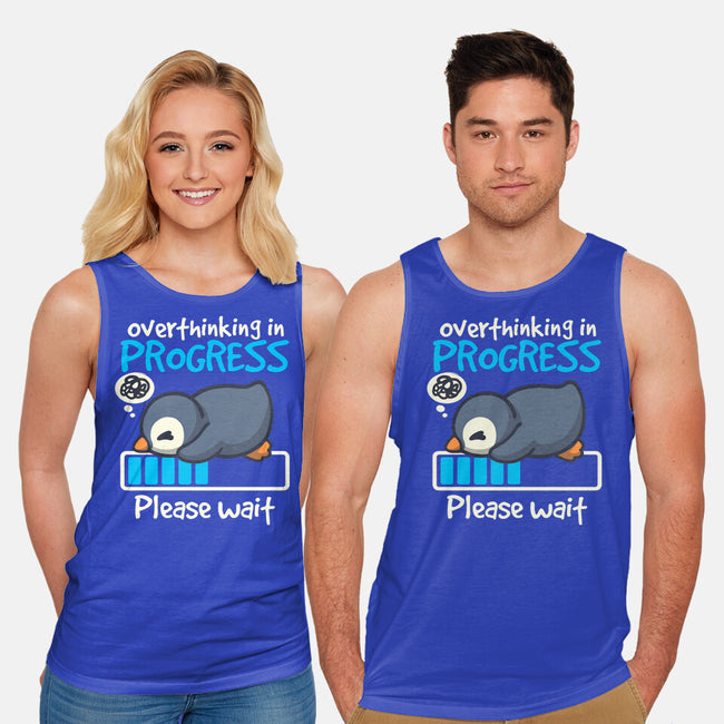 Penguin Overthinking In Progress-Unisex-Basic-Tank-NemiMakeit