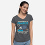 Penguin Overthinking In Progress-Womens-V-Neck-Tee-NemiMakeit