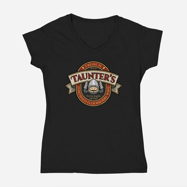 Taunter’s Wine-Womens-V-Neck-Tee-drbutler