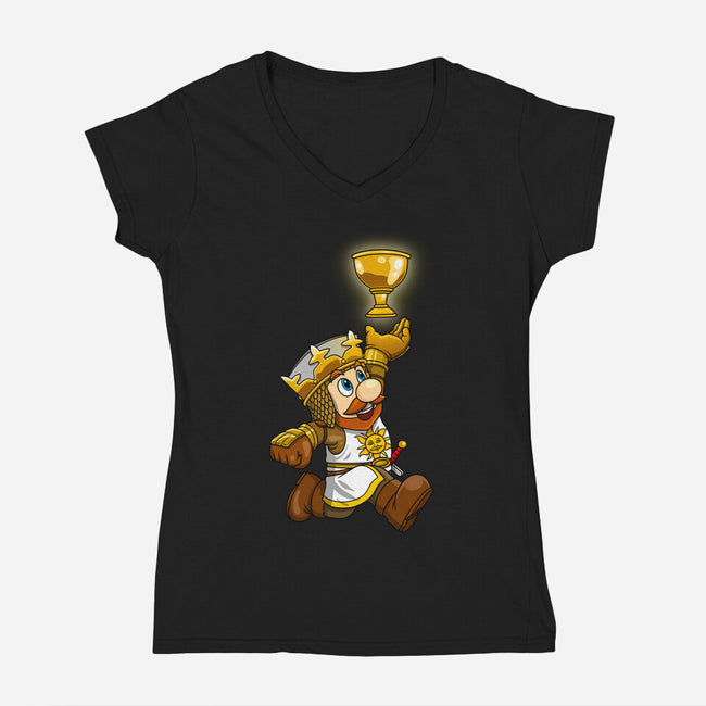 Super Grail Bros-Womens-V-Neck-Tee-drbutler