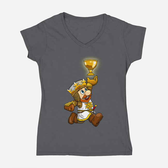 Super Grail Bros-Womens-V-Neck-Tee-drbutler