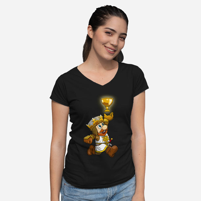 Super Grail Bros-Womens-V-Neck-Tee-drbutler