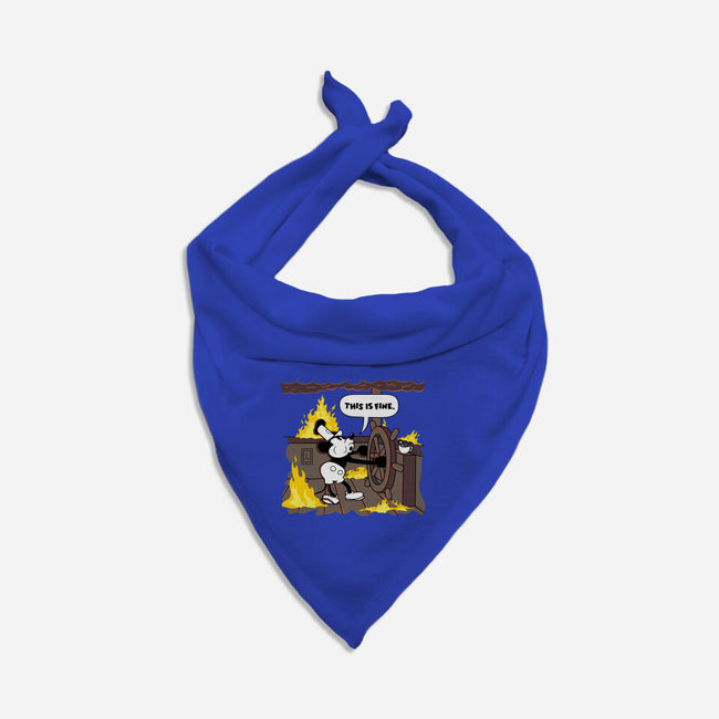 Everything's Fine On The Steamboat-Dog-Bandana-Pet Collar-rocketman_art