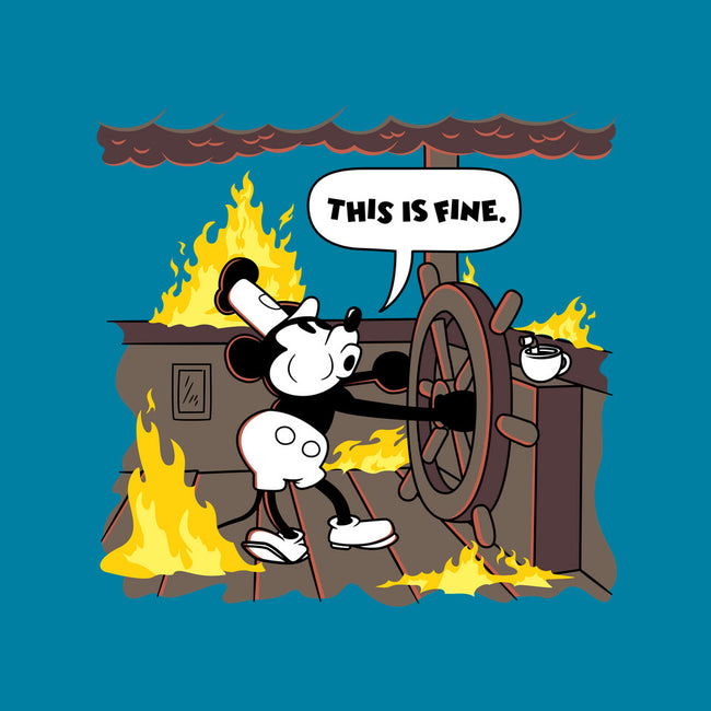 Everything's Fine On The Steamboat-Mens-Heavyweight-Tee-rocketman_art