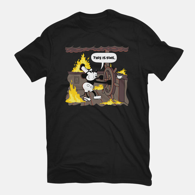 Everything's Fine On The Steamboat-Youth-Basic-Tee-rocketman_art