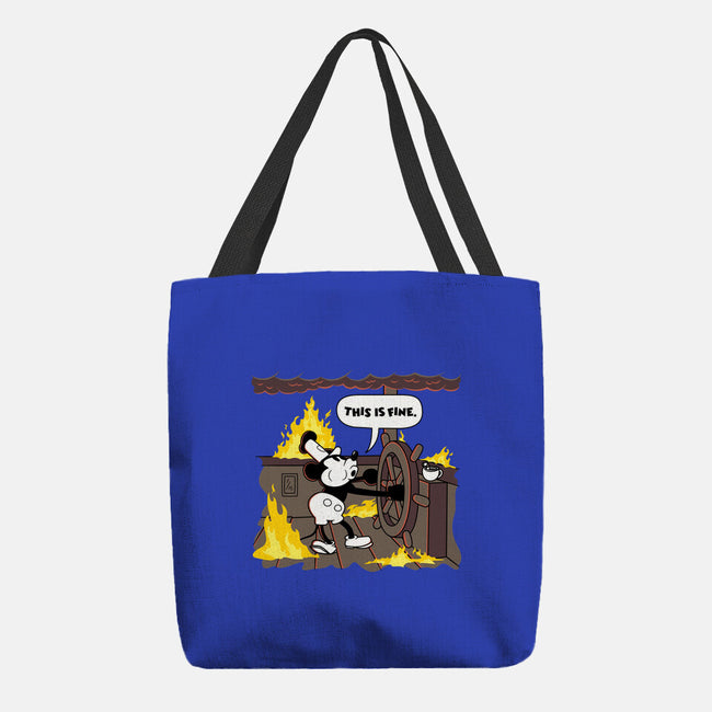 Everything's Fine On The Steamboat-None-Basic Tote-Bag-rocketman_art