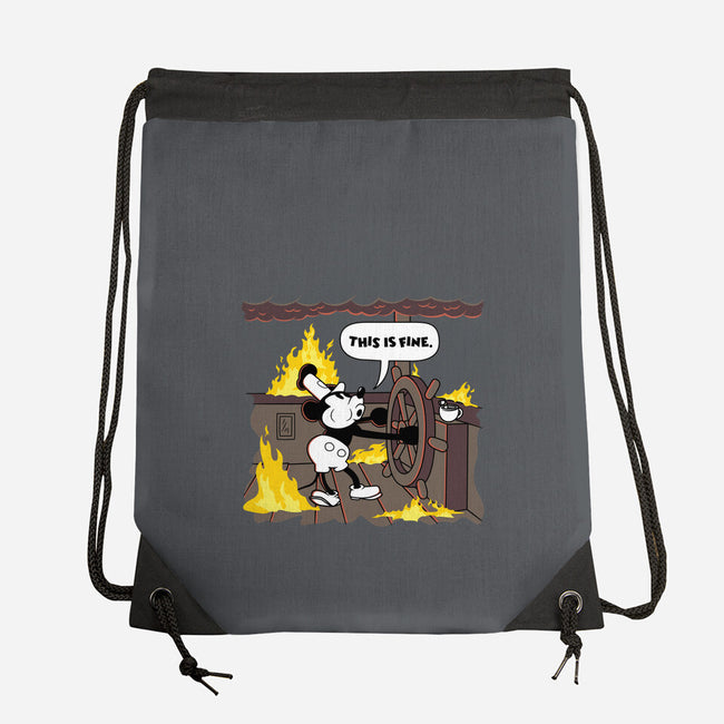 Everything's Fine On The Steamboat-None-Drawstring-Bag-rocketman_art