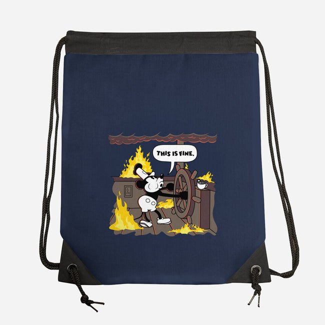 Everything's Fine On The Steamboat-None-Drawstring-Bag-rocketman_art