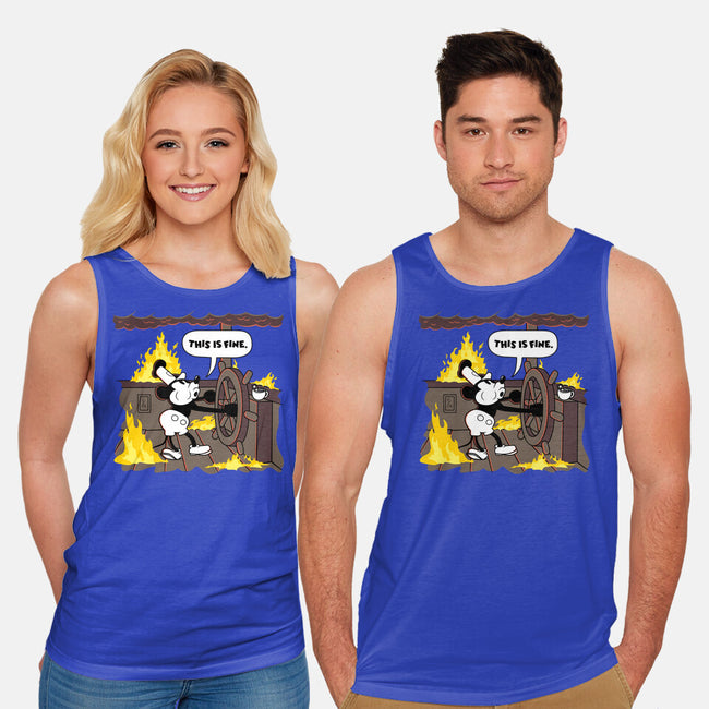 Everything's Fine On The Steamboat-Unisex-Basic-Tank-rocketman_art