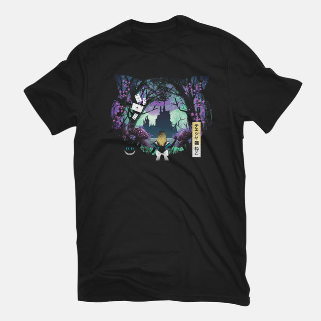 Wonderland Cat-Womens-Fitted-Tee-dandingeroz