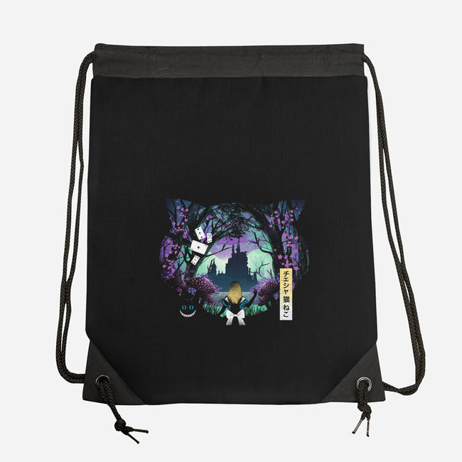 Wonderland Cat-None-Drawstring-Bag-dandingeroz