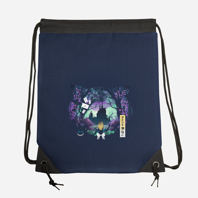 Wonderland Cat-None-Drawstring-Bag-dandingeroz